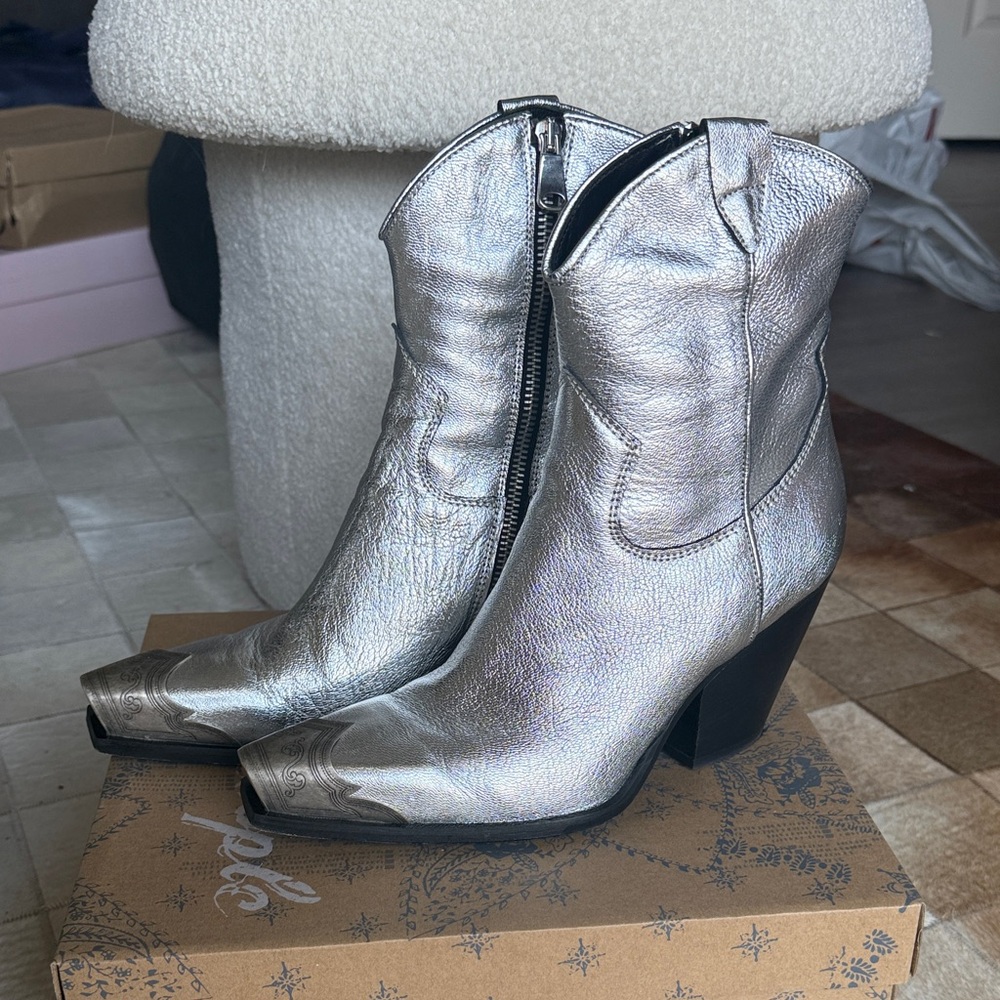 Free People Brayden Western Boots in Pewter - Picture 3 of 4